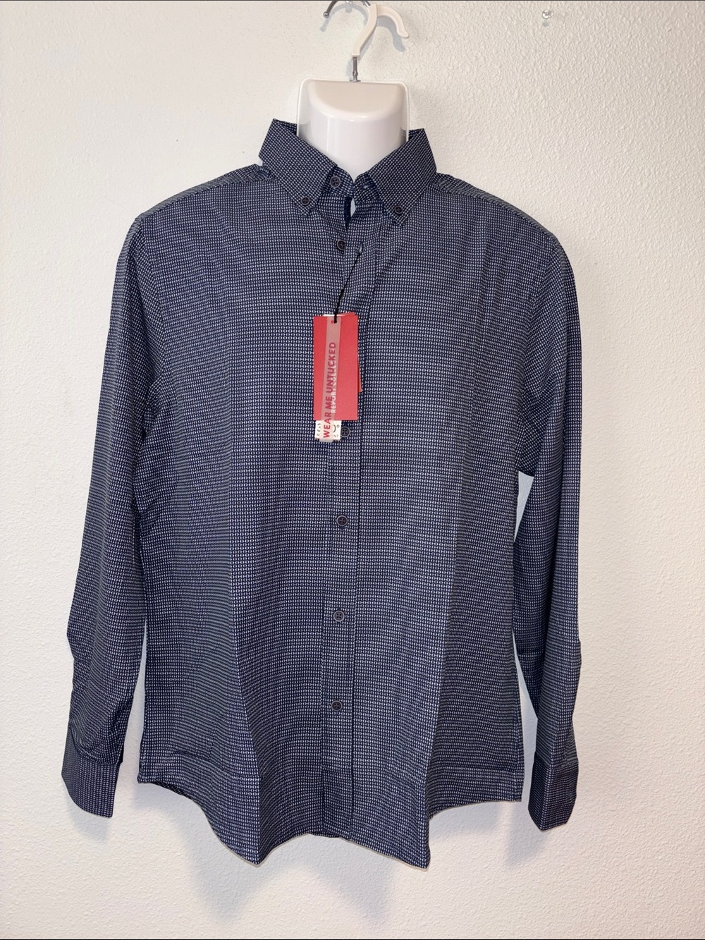 Report Collection Navy Micro-Check Button-Down Shirt